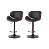 2X Bar Stools Kitchen Stool Chairs Dining Swivel Gas Lift Wooden Metal