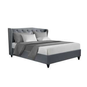 Local Pickup - Pier Bed Frame Fabric - Grey Double