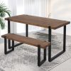 Dining Table Bench Set 2xDining Chairs Industrial  Cafe Restaurant