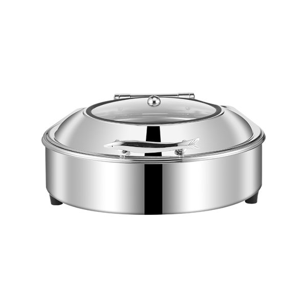 Stainless Steel Round Chafing Dish Tray Buffet Cater Food Warmer Chafer with Top Lid
