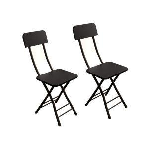 Foldable Chair Space Saving Lightweight Portable Stylish Seat Home Decor Set of 2
