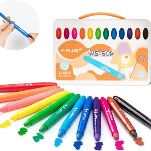 Twistable Refillable Non Toxic Kids Silky Gel Crayon set 12 coulours