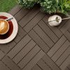 11 pcs Dark Chocolate DIY Wooden Composite Decking Tiles Garden Outdoor Backyard Flooring Home Decor