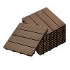 11 pcs Dark Chocolate DIY Wooden Composite Decking Tiles Garden Outdoor Backyard Flooring Home Decor