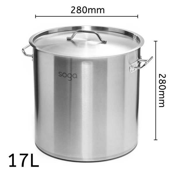 Dual Burners Cooktop Stove, 17L Stainless Steel Stockpot 28cm and 28cm Induction Casserole
