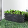 Garden Bed Planter Raised Coated Steel Vegetable Beds Oval 120x80x42cm