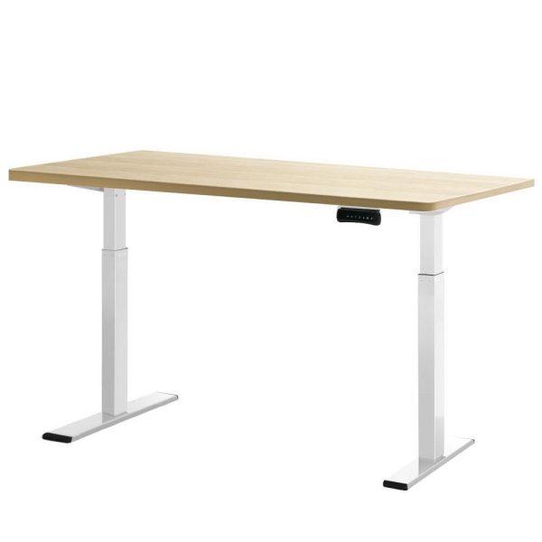 Standing Desk Electric Height Adjustable Sit Stand Desks White Oak 140cm