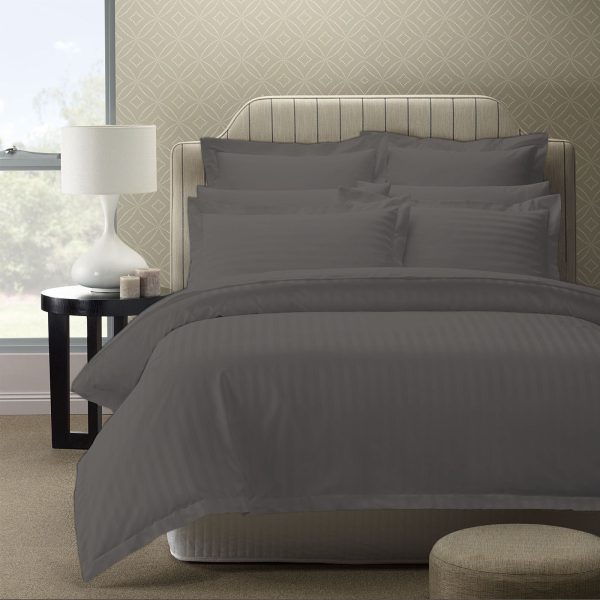 Royal Comfort 1200TC Quilt Cover Set Damask Cotton Blend Luxury Sateen Bedding – King – Charcoal Grey
