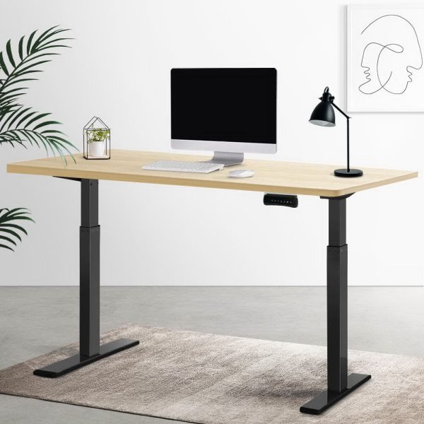 Standing Desk Electric Adjustable Sit Stand Desks White Black 140cm