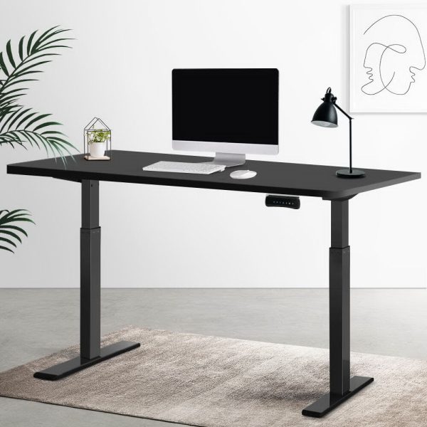 Standing Desk Electric Adjustable Sit Stand Desks White Walnut 140cm