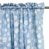 Pair of Polyester Cotton Rod Pocket Blue Daisy Curtains