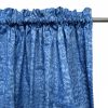 Pair of Polyester Cotton Rod Pocket Blue Daisy Curtains