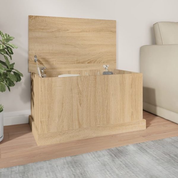 Storage Box White 50x30x28 cm Engineered Wood