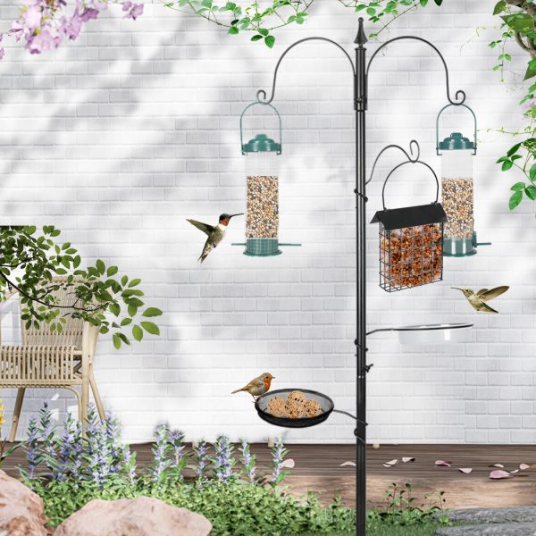 Metal Bird Feeder Hanging Wild Seed Container Hanger Stand Outdoor Garden