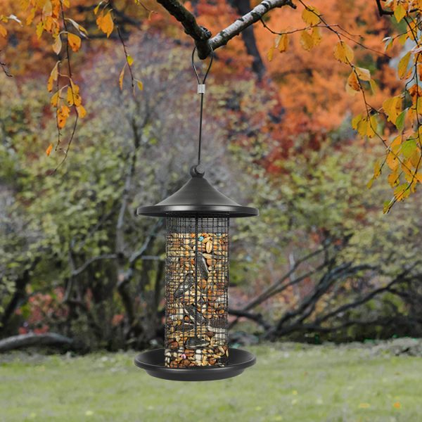 3x Bird Feeder Hanging Wild Seed Container Hanger Stand Outdoor Garden