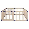 Kids Playpen Wooden Baby Safety Gate Fence Child Play Game Toy Security L