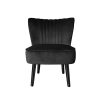 Accent Chair Velvet Sofa Single Seater Lounge Shell Scallop Home Black