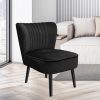 Accent Chair Velvet Sofa Single Seater Lounge Shell Scallop Home Black
