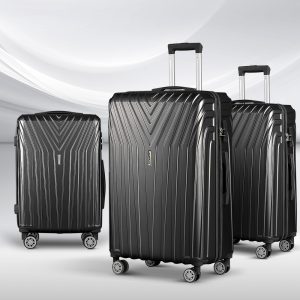 3pc Luggage 20'' 24'' 28'' Trolley Suitcase Sets Travel TSA Hard Case Lightweight