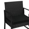 3 Pcs Outdoor Furniture Set Chair Table Setting Patio Garden Rattan Seat