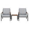 Outdoor Furniture 3pcs Lounge Setting Bistro Set Chairs Table Patio