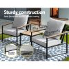 Outdoor Furniture 3pcs Lounge Setting Bistro Set Chairs Table Patio