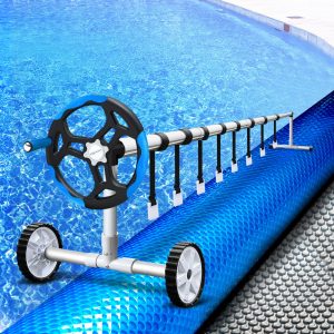 Pool Cover 500 Micron 11x4.8m Silver Swimming Pool Solar Blanket 5.5m Blue Roller