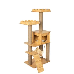 Cat Tree Scratching Post Scratcher Cats Tower Wood Condo Toys House 132cm