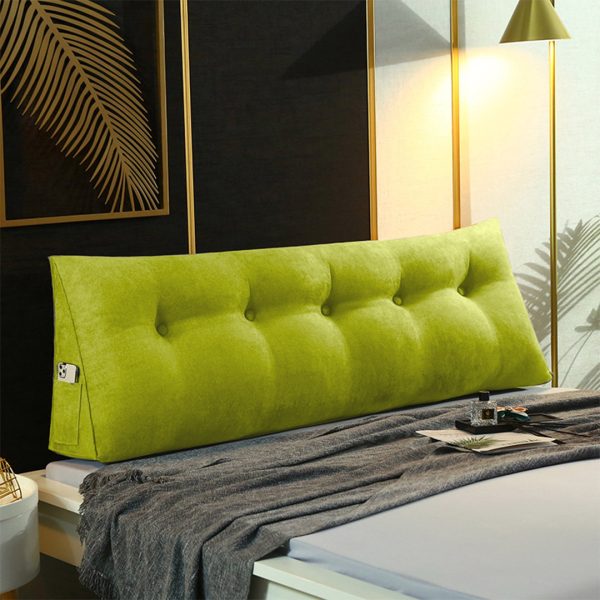 100cm Green Triangular Wedge Bed Pillow Headboard Backrest Bedside Tatami Cushion Home Decor