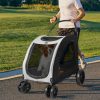 Pet Dog Stroller Pram Carrier Cat Travel Foldable 4 Wheels 50kg Capacity