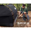 Double Swag Camping Swags Deluxe Canvas Tent Dark Grey
