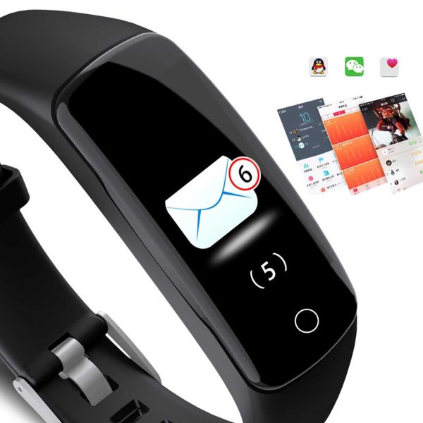 Sport Monitor Wrist Touch Fitness Tracker Smart Watch Black
