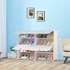 4 Tier 2 Column White Shoe Rack Organizer Sneaker Footwear Storage Stackable Stand Cabinet Portable Wardrobe with Cover