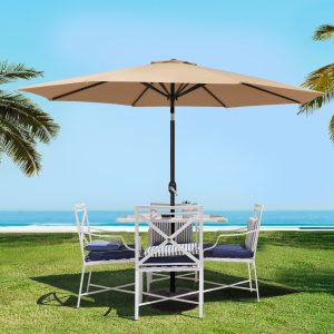 Outdoor Umbrella 3m Base Beach Pole Garden Tilt Sun Patio UV