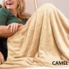 Royal Comfort Plush Blanket Throw Warm Soft Super Soft Large 220cm x 240cm – Camel