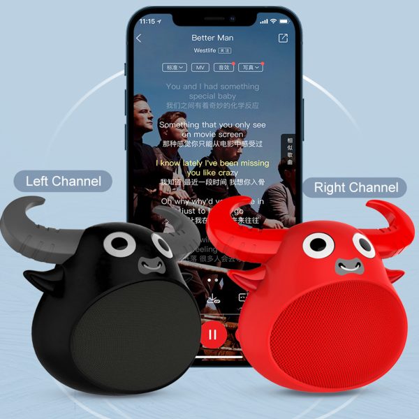 Fitsmart Bluetooth Animal Face Speaker Portable Wireless Stereo Sound – Red