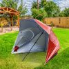 Havana Outdoors Beach Umbrella 2.4M Outdoor Garden Beach Portable Shade Shelter – Red