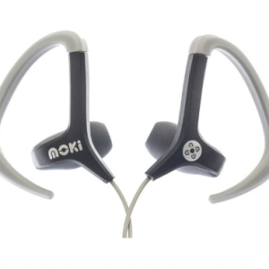 Moki UltraLite Sports Earbuds with Mic - Black/Greywith nylon sleeve