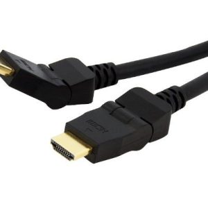 ASTROTEK HDMI Cable 2m - v1.4 19 pins Type A Male to Male 180 Degree Swivel Type 30AWG Gold Plated Nylon sleeve RoHS CBAT-HDMI-MM-2 CBHDMI-2MHS