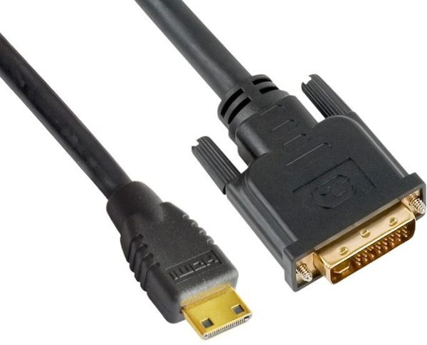 ASTROTEK Mini HDMI to DVI Cable 60cm – 19 pins Male to 24+1 pins Male 30AWG OD6.0mm Gold Plated Black PVC Jacket RoHS LS CBAT-MINIHDMIDVI-1.4