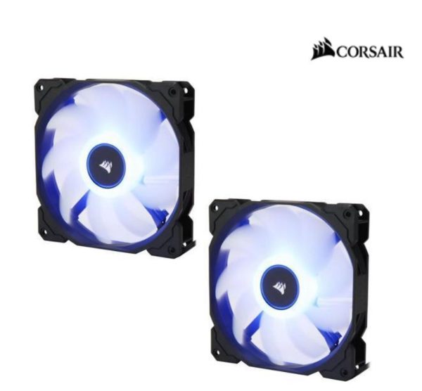 CORSAIR Air Flow 140mm Fan Low Noise Edition / Blue LED 3 PIN – Hydraulic Bearing, 1.43mm H2O. Superior cooling performance. TWIN Pack!
