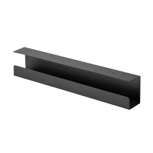 BRATECK Under-Desk Cable Tray Organizer – Black Dimensions:600x114x76mm — Black