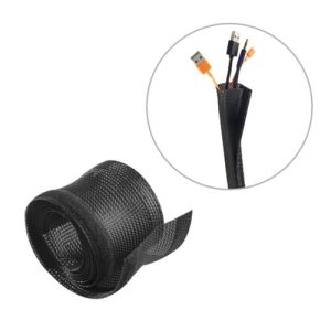 BRATECK Flexible Cable Wrap Sleeve with Hook and Loop Fastener Material Polyester Dimensions