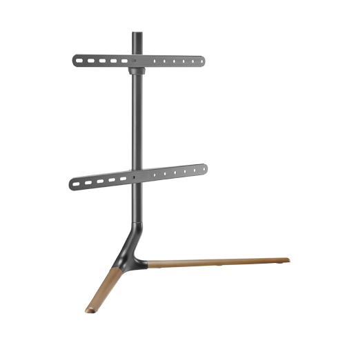 BRATECK Modern Linear Tabletop TV Stand For 49′-70′ TVs — Matte Black & Walnut