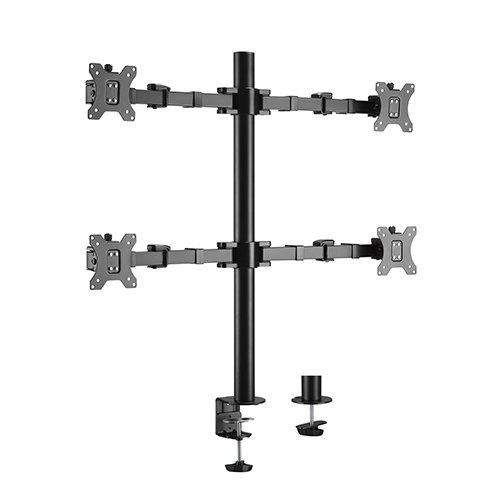 Brateck Quad Monitors Affordable Steel Articulating Monitor Arm Fit Most 17′-32′ Monitors Up to 9kg per screen VESA 75×75/100×100