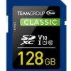 Team Classic SD Memory Card – 128 GB  UHS Ultra Speed Class 1U1. Supports Video Speed Class 10V10.