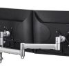 Atdec AWM Triple monitor arm solution – 710mm &amp 130mm articulating arms – 400mm post – bolt – Silver – AWMS-3-13714