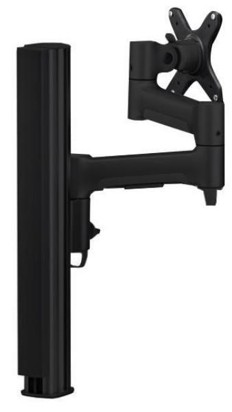 Atdec AWM Single monitor arm solution – 460mm articulating arm – 400mm post – F Clamp – black
