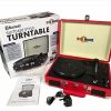 Bluetooth Suitcase Style Record Player – Red