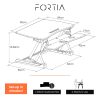 Fortia Desk Riser 90cm Wide Adjustable Sit to Stand for Dual Monitor, Keyboard, Laptop, Black